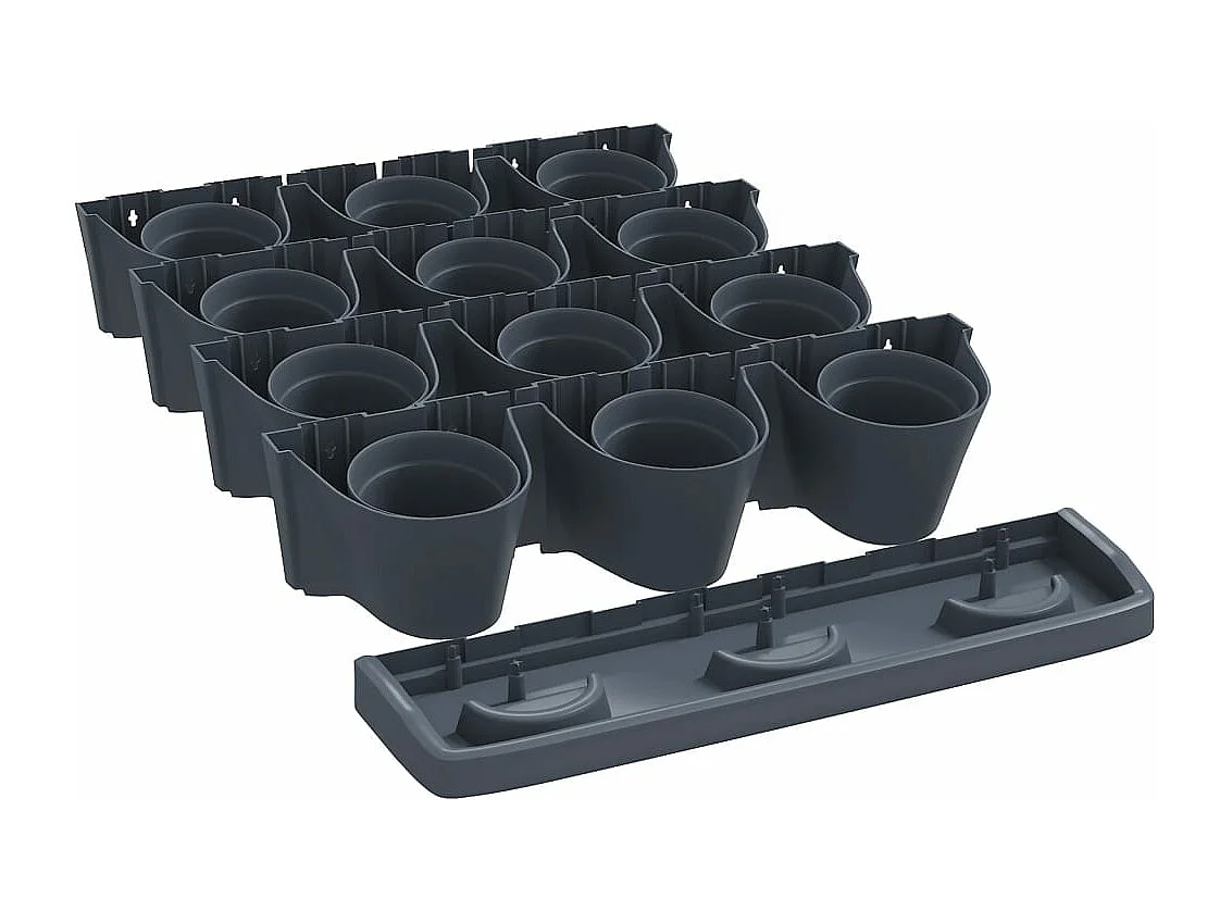 Set de plantas jardín vertical 12 uds polipropileno antracita