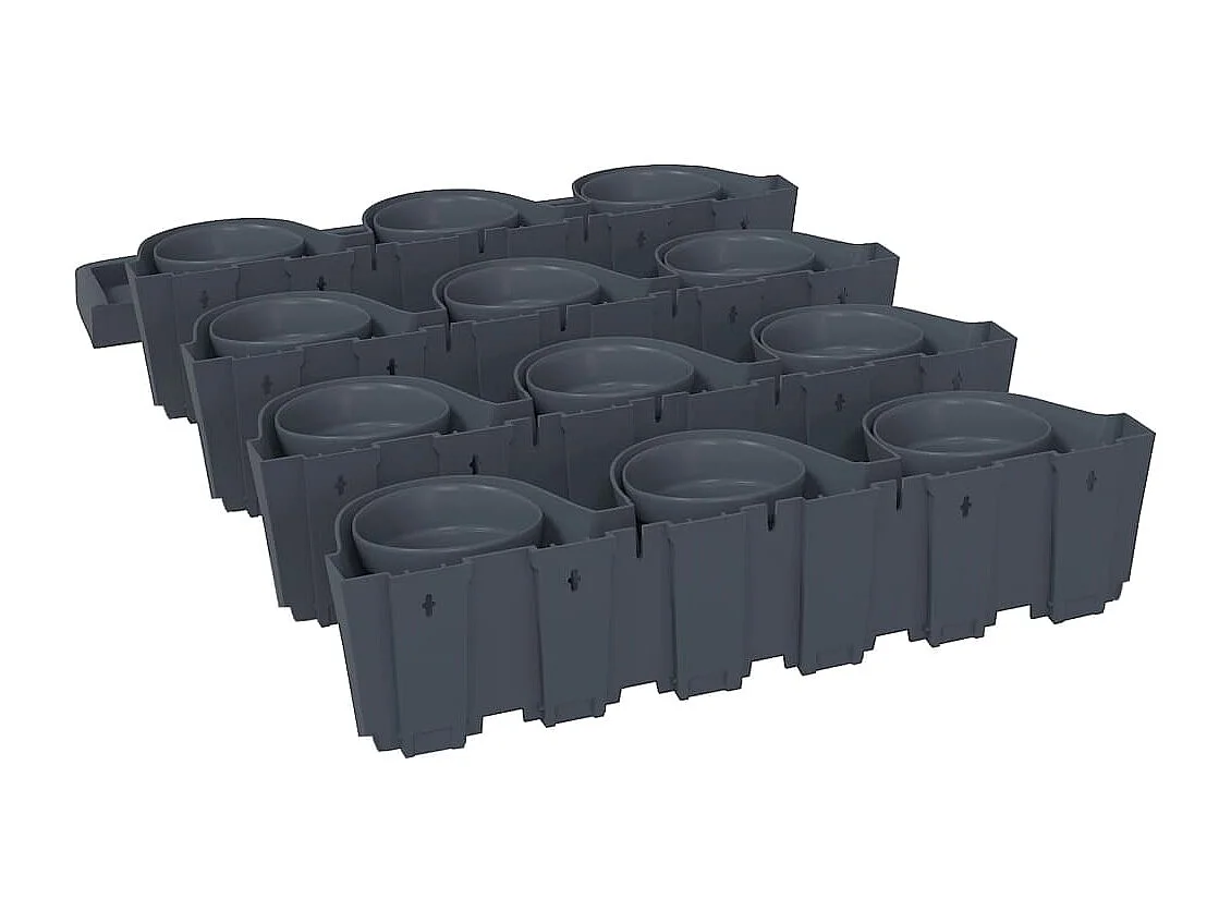 Set de plantas jardín vertical 12 uds polipropileno antracita