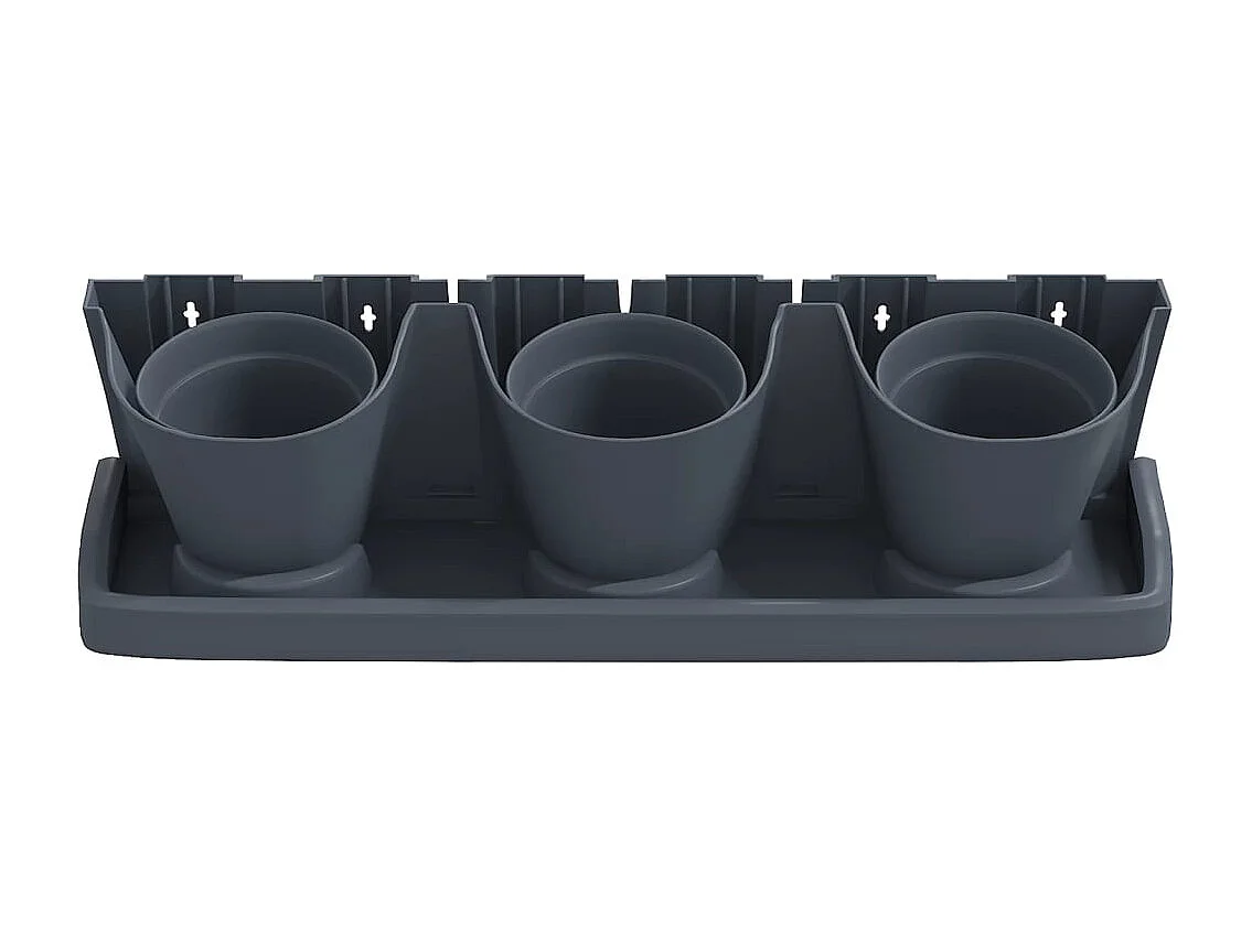 Set de plantas jardín vertical 12 uds polipropileno antracita