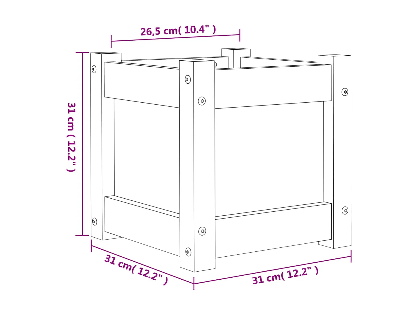 Jardineras de exterior 2 unidades madera impregnada de pino