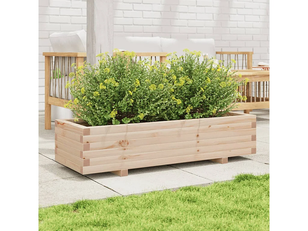 Pflanzkübel 110x40x26,5 cm Massivholz Kiefer