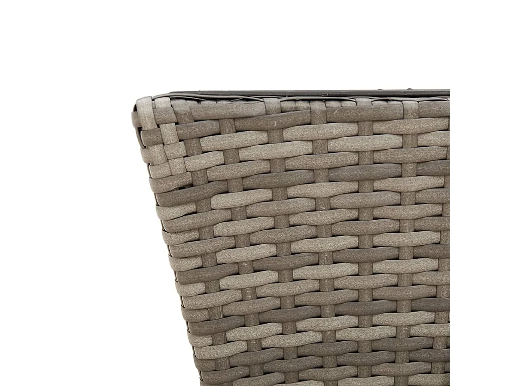 Fioriere con Ganci 2 pz Grigie in Polyrattan