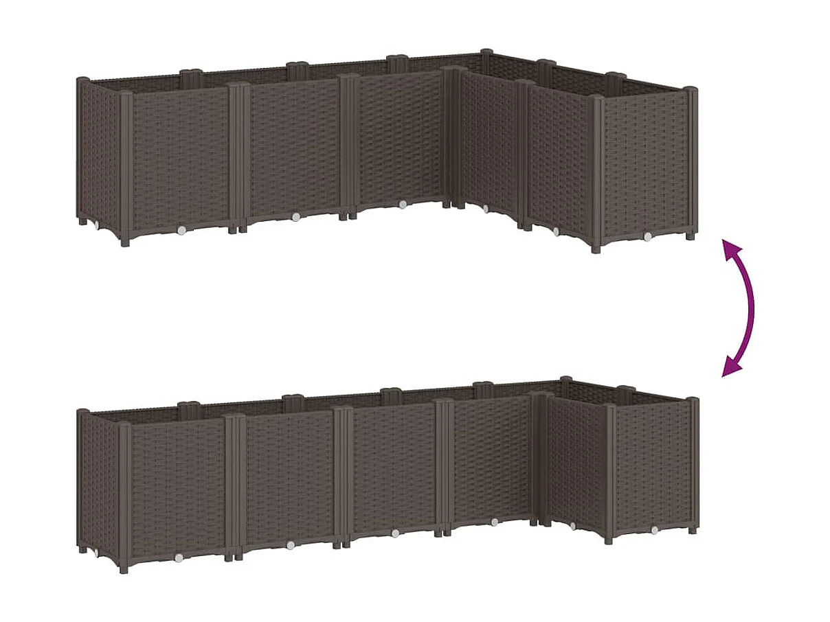 Pflanzkübel Braun 160x120x53 cm PP