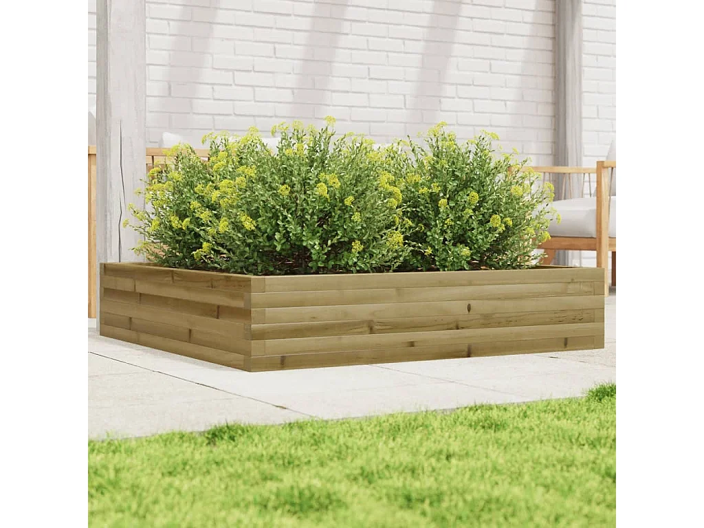 Jardinière 110x110x23 cm bois de pin imprégné