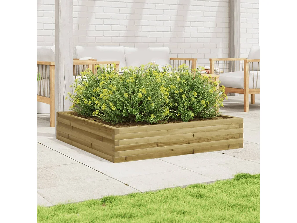 Jardinière 110x110x23 cm bois de pin imprégné