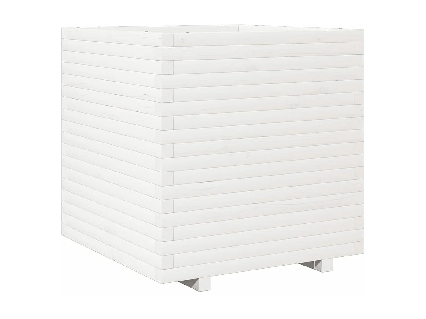 Jardinière blanc 70x70x72 cm bois de pin massif