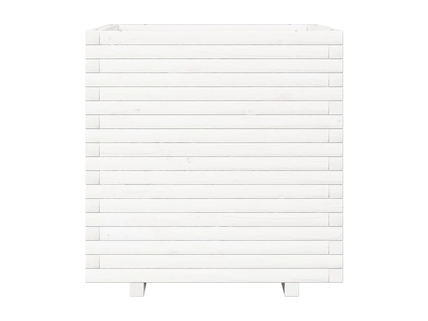 Jardinière blanc 70x70x72 cm bois de pin massif