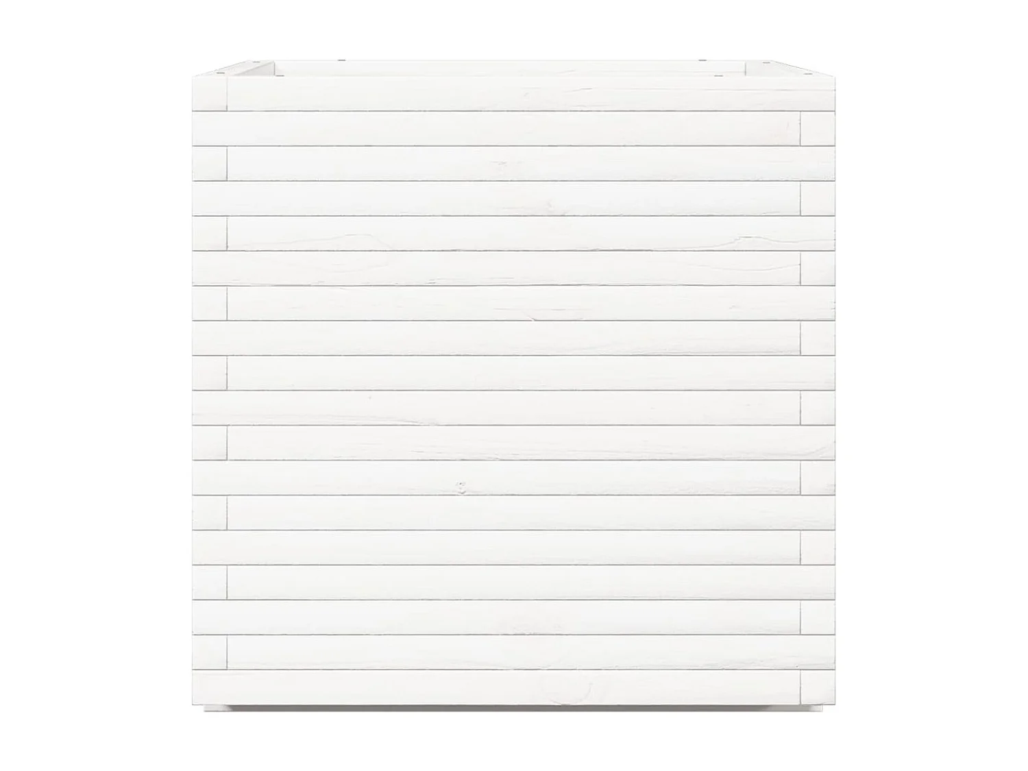 Jardinière blanc 70x70x72 cm bois de pin massif