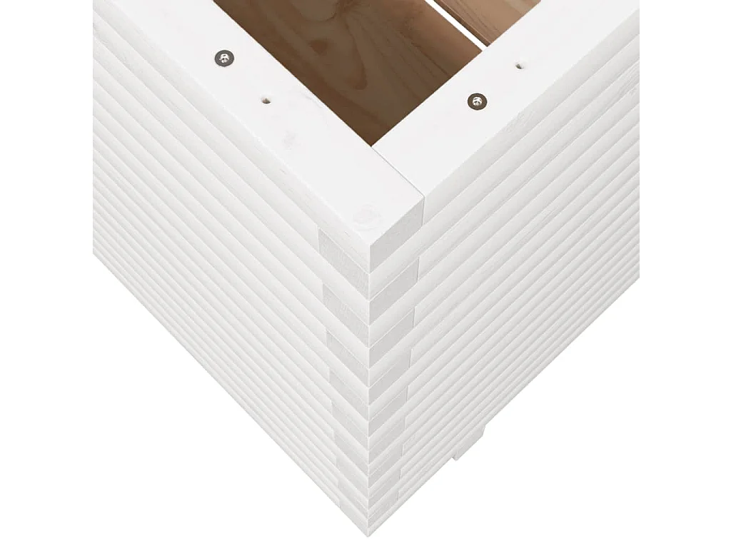 Jardinière blanc 70x70x72 cm bois de pin massif