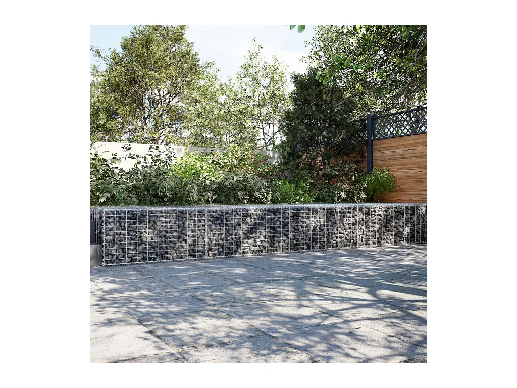 Cesto Gabbione con Copertura 600x100x50 cm in Ferro Zincato