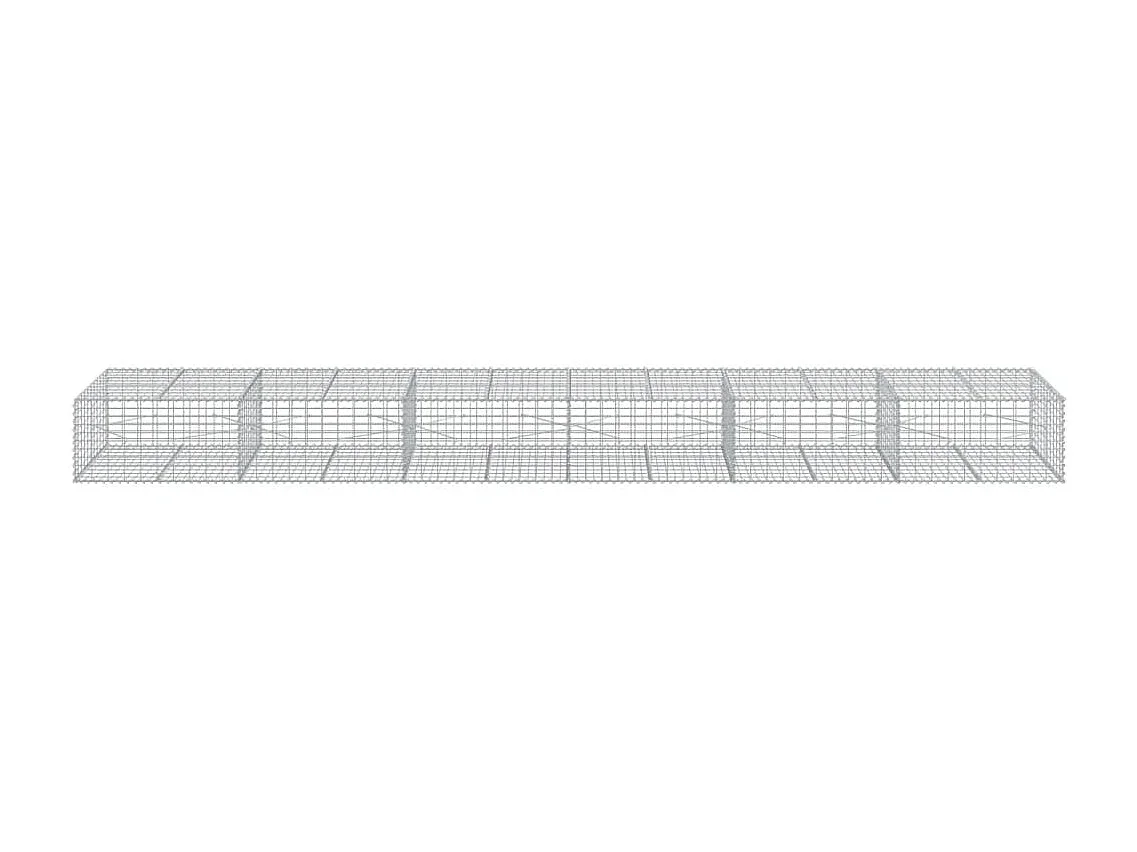 Panier gabion avec couvercle 600x100x50 cm fer galvanisé