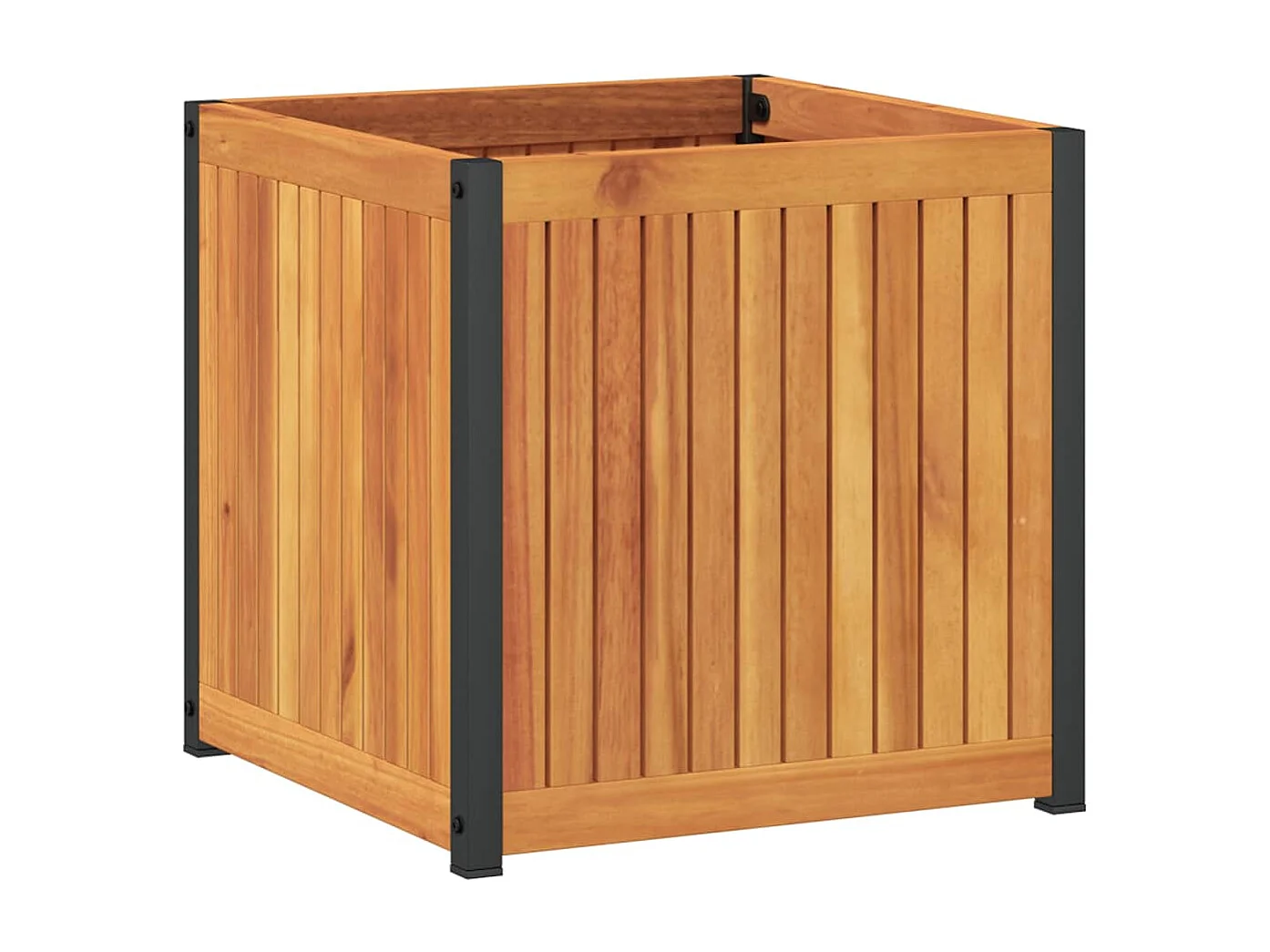 Pflanzkübel 45x45x44 cm Massivholz Akazie und Stahl