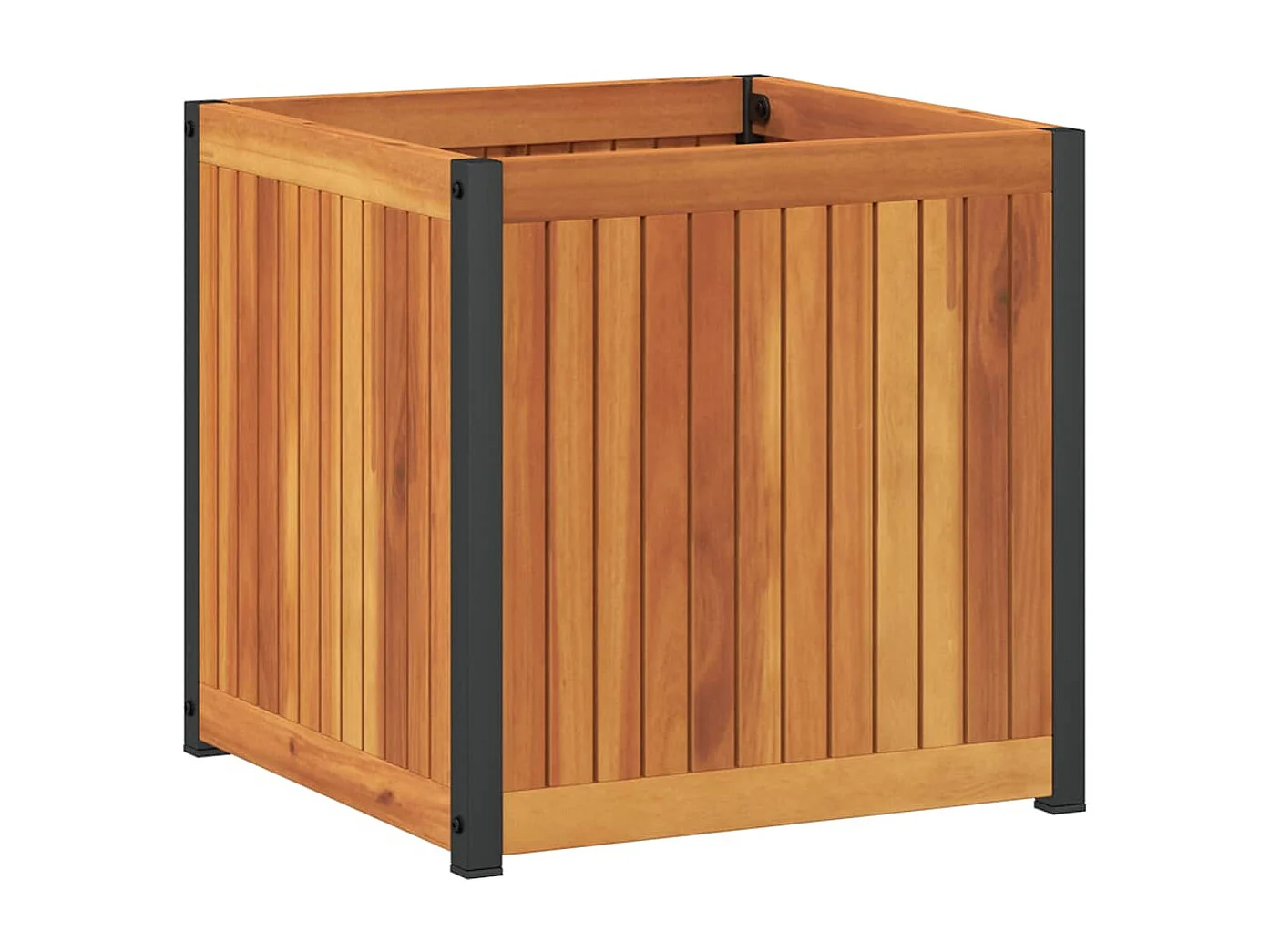 Pflanzkübel 45x45x44 cm Massivholz Akazie und Stahl