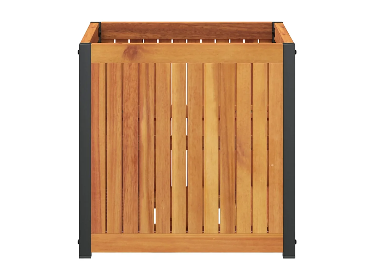 Jardinière 45x45x44 cm bois massif d'acacia et acier