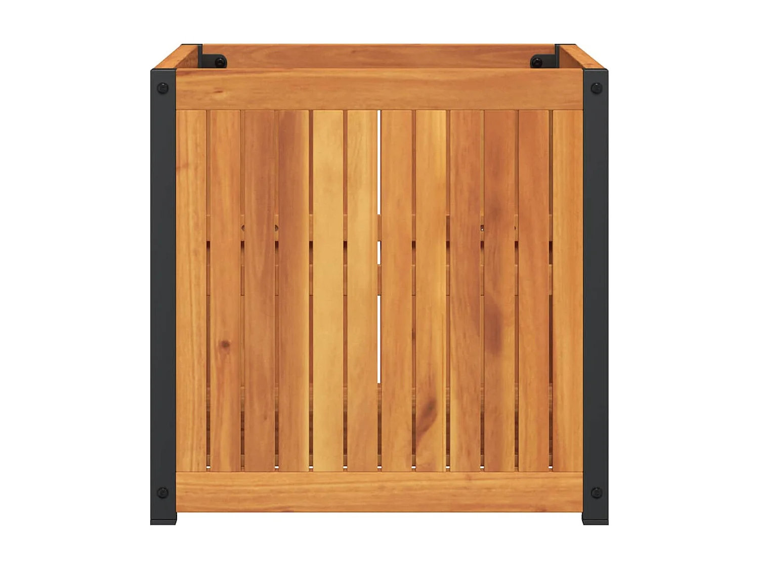 Jardinière 45x45x44 cm bois massif d'acacia et acier