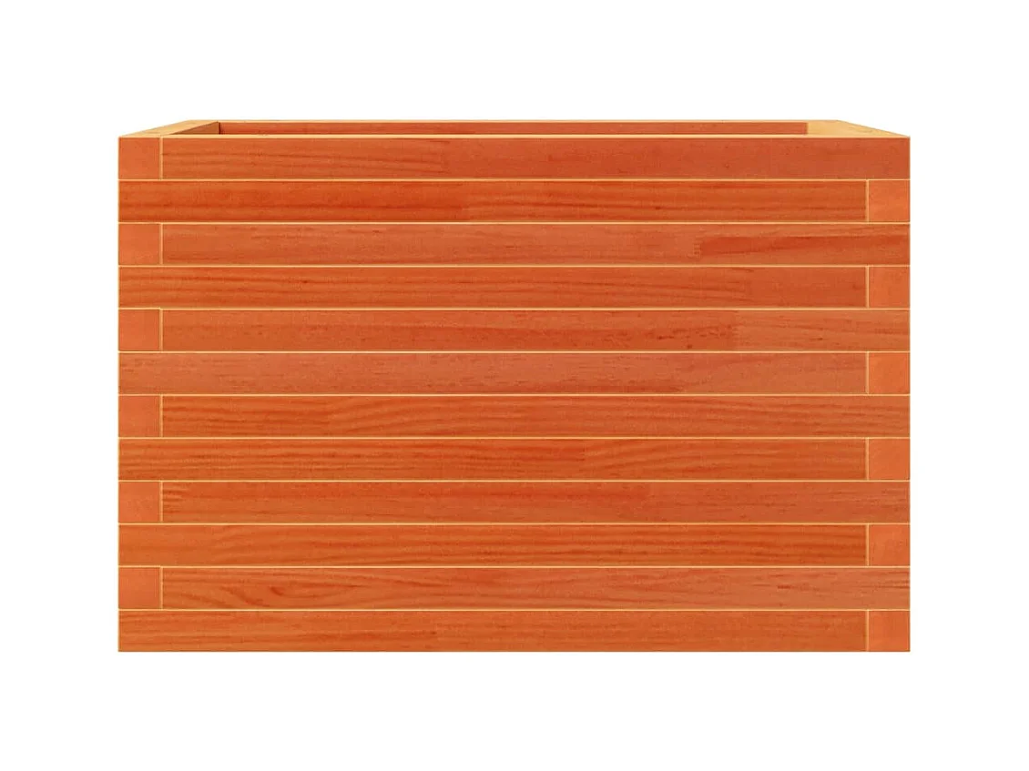 Jardinière cire marron 70x40x46 cm bois de pin massif