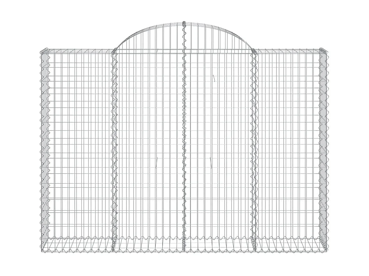 Paniers à gabions arqués 20 pcs 200x30x140/160 cm Fer galvanisé