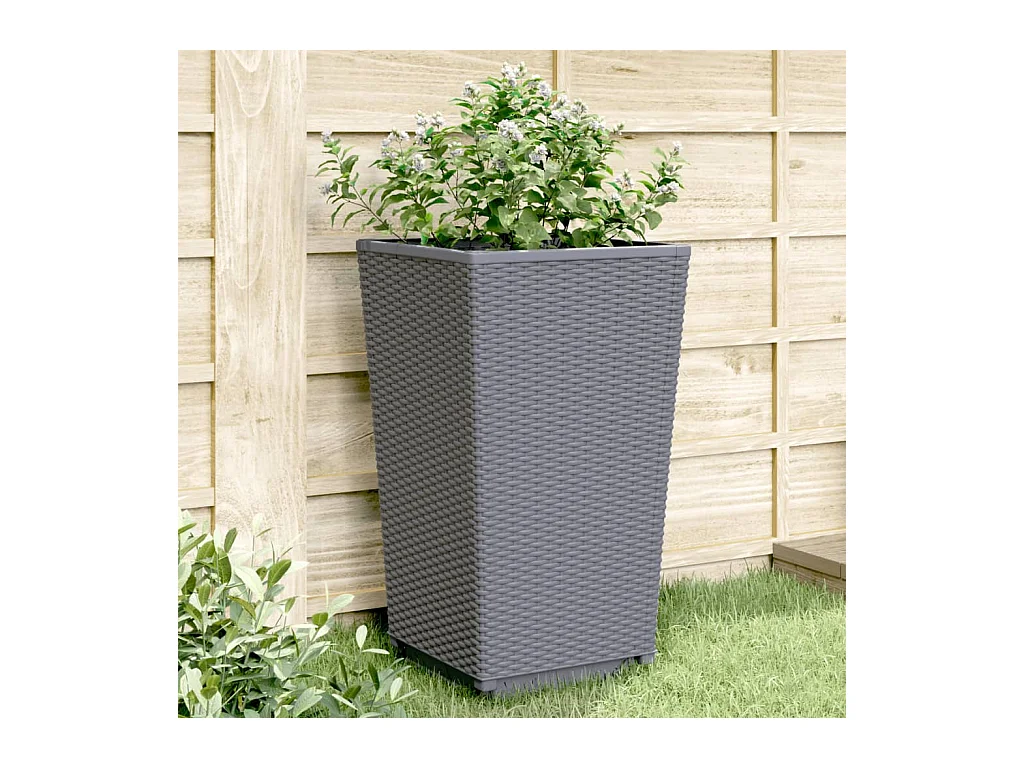 Jardinières 2 pcs bleu gris 32,5x32,5x57 cm PP