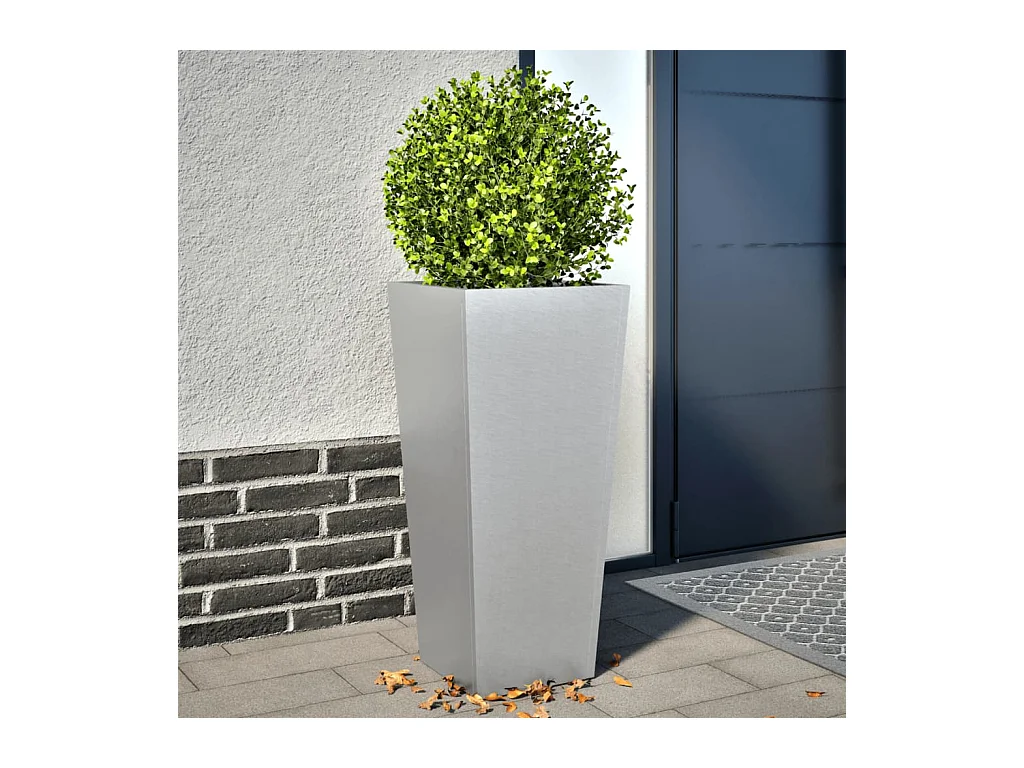 Jardinières 2 pcs 35x35x75 cm acier galvanisé