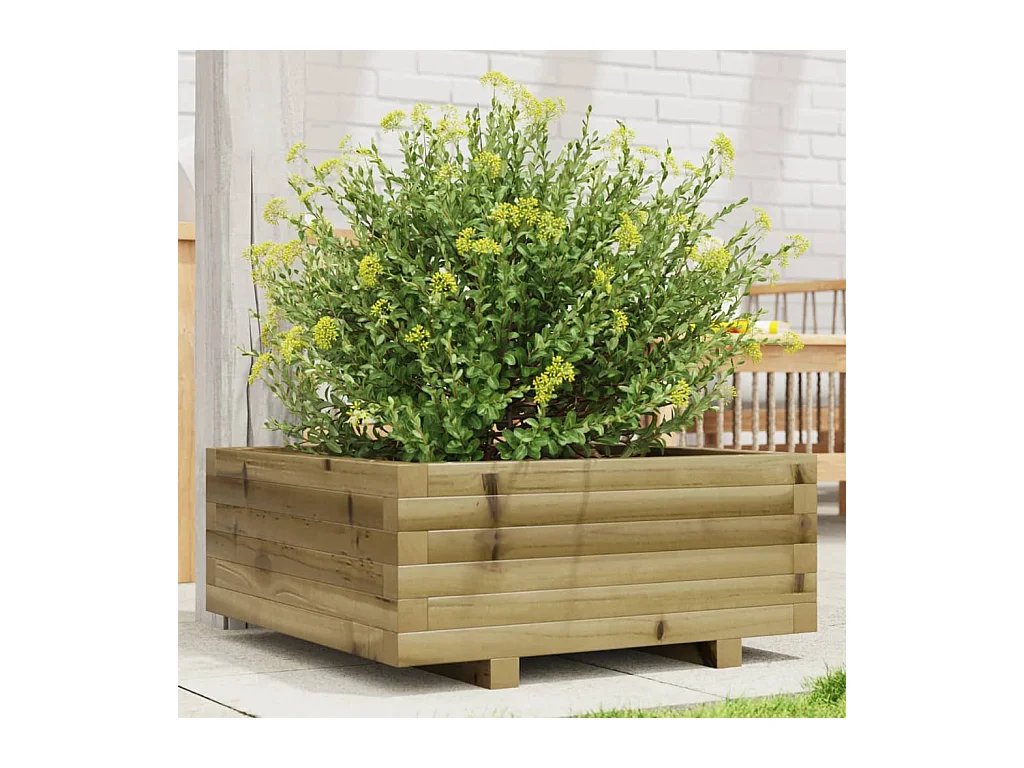Jardinière 60x60x26,5 cm bois de pin imprégné