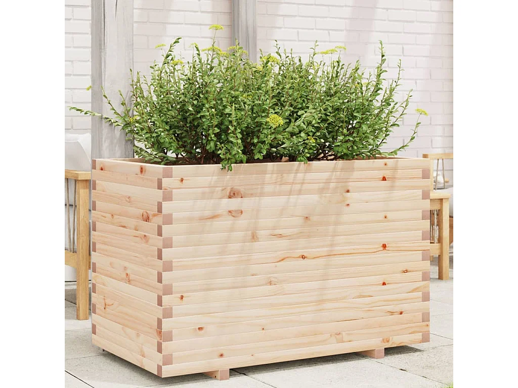 Pflanzkübel 110x60x72 cm Massivholz Kiefer