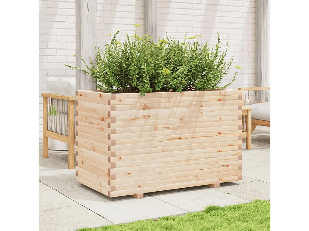 Pflanzkübel 110x60x72 cm Massivholz Kiefer