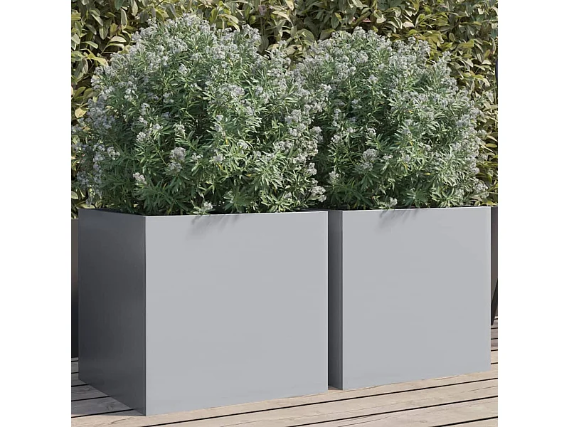 Fioriere 2pz Argento 42x40x39 cm in Acciaio Zincato