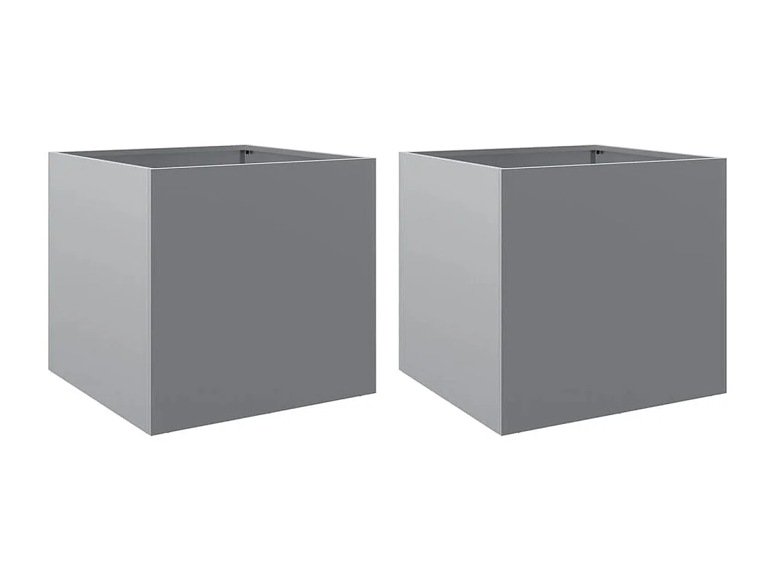 Fioriere 2pz Argento 42x40x39 cm in Acciaio Zincato