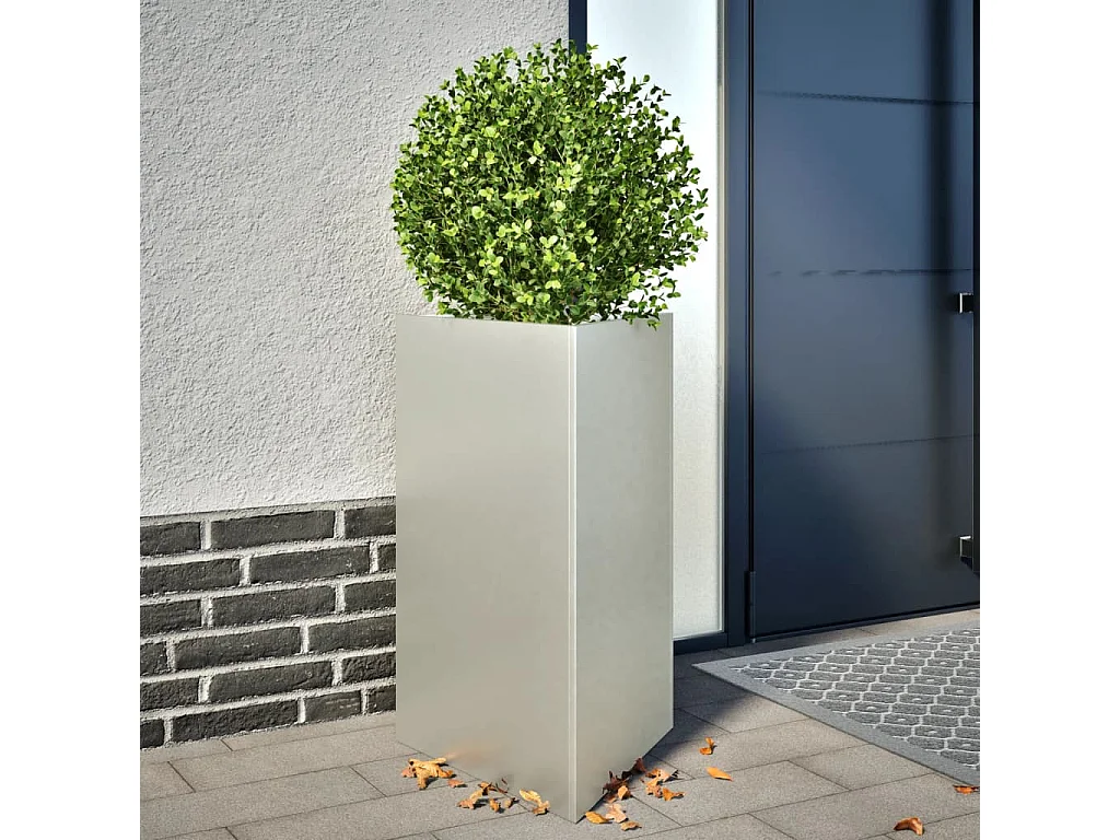 Jardinières 2 pcs triangulaire 50x43x75 cm acier inoxydable