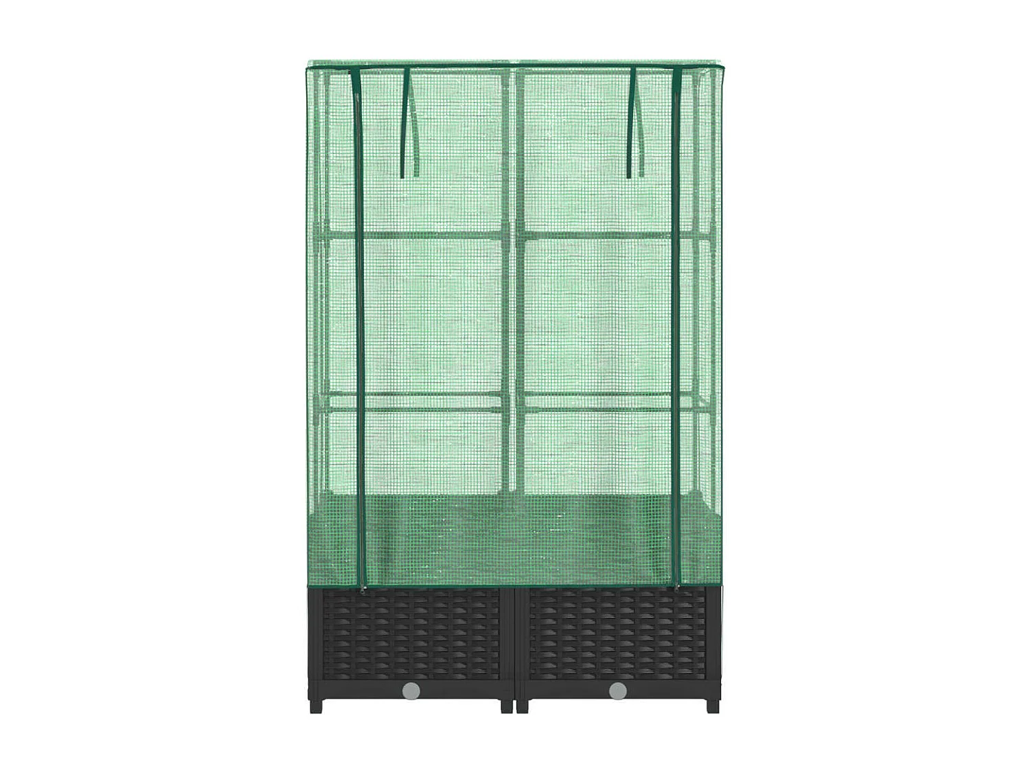 Letto Rialzato con Copertura Serra Effetto Rattan 80x40x138 cm