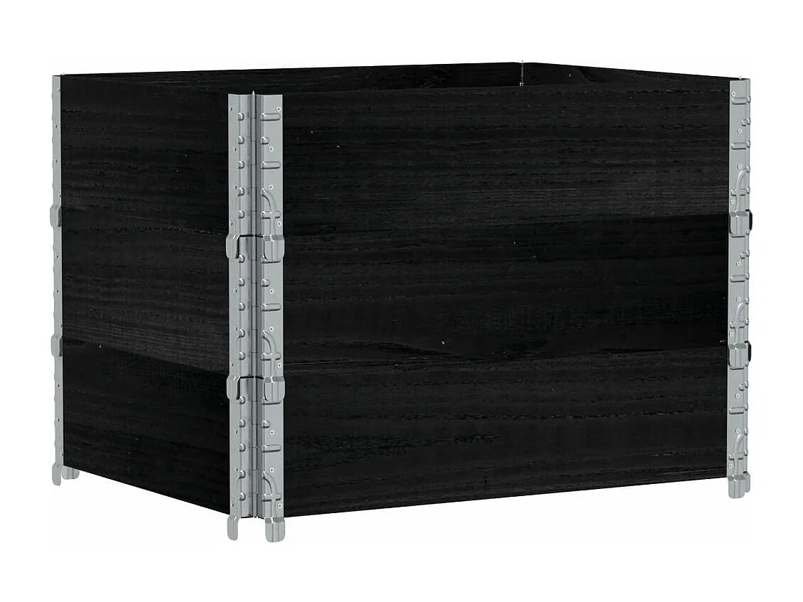 Pflanzkasten Schwarz 80x60 cm Massivholz Kiefer