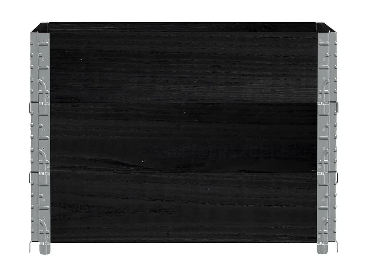 Pflanzkasten Schwarz 80x60 cm Massivholz Kiefer