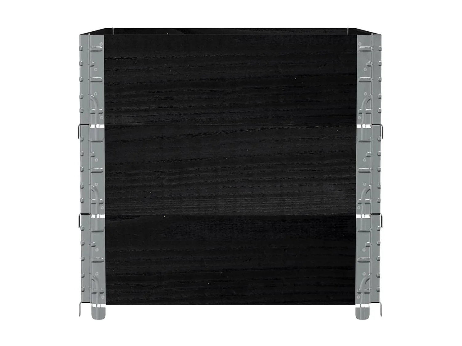 Pflanzkasten Schwarz 80x60 cm Massivholz Kiefer