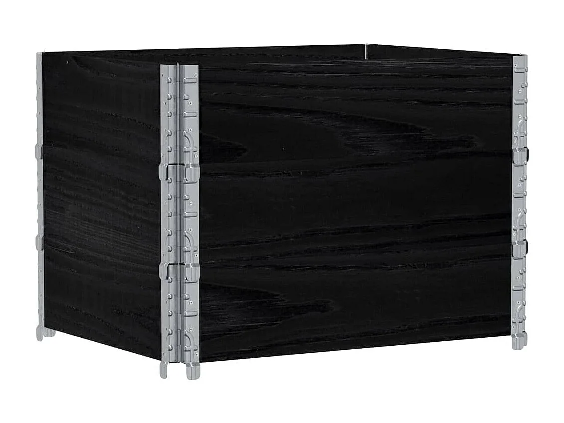 Pflanzkasten Schwarz 80x60 cm Massivholz Kiefer