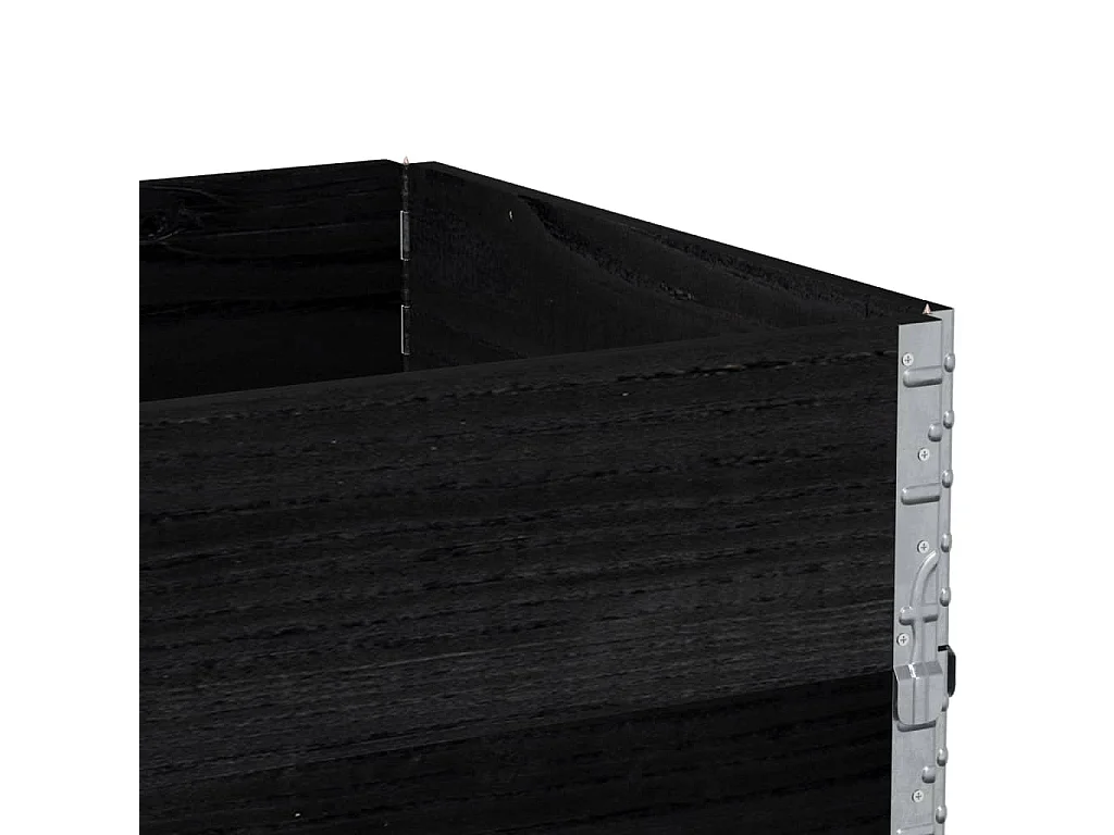 Pflanzkasten Schwarz 80x60 cm Massivholz Kiefer
