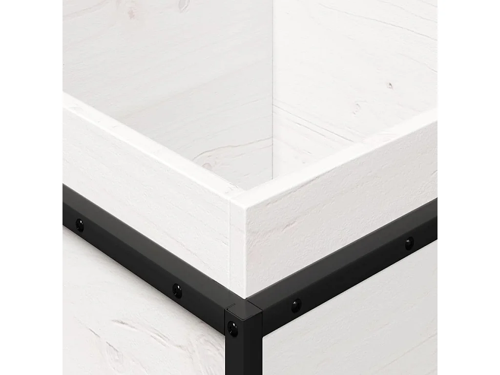 Pflanzkübel Weiß 40x40x50 cm Massivholz Kiefer