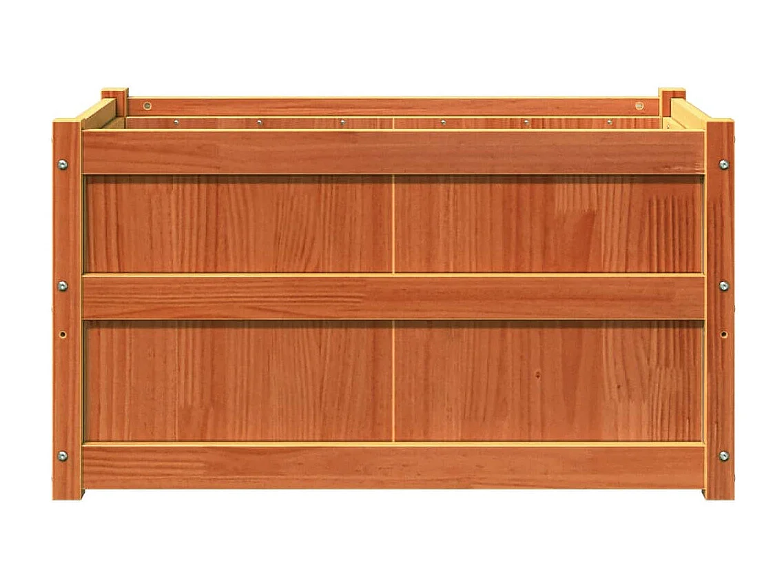 Jardinières 2 pcs cire marron bois de pin massif