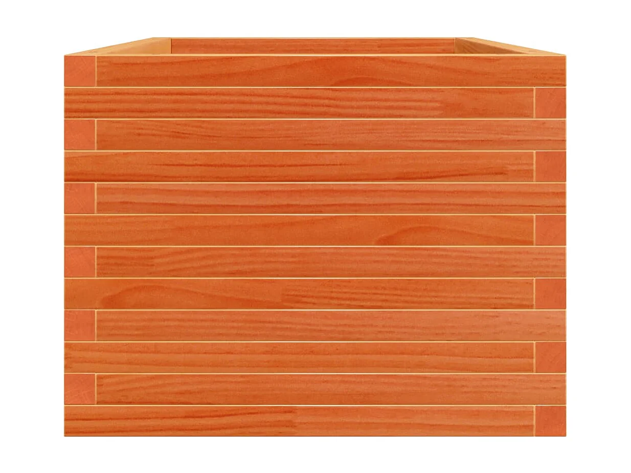 Jardinière cire marron 90x60x46 cm bois de pin massif