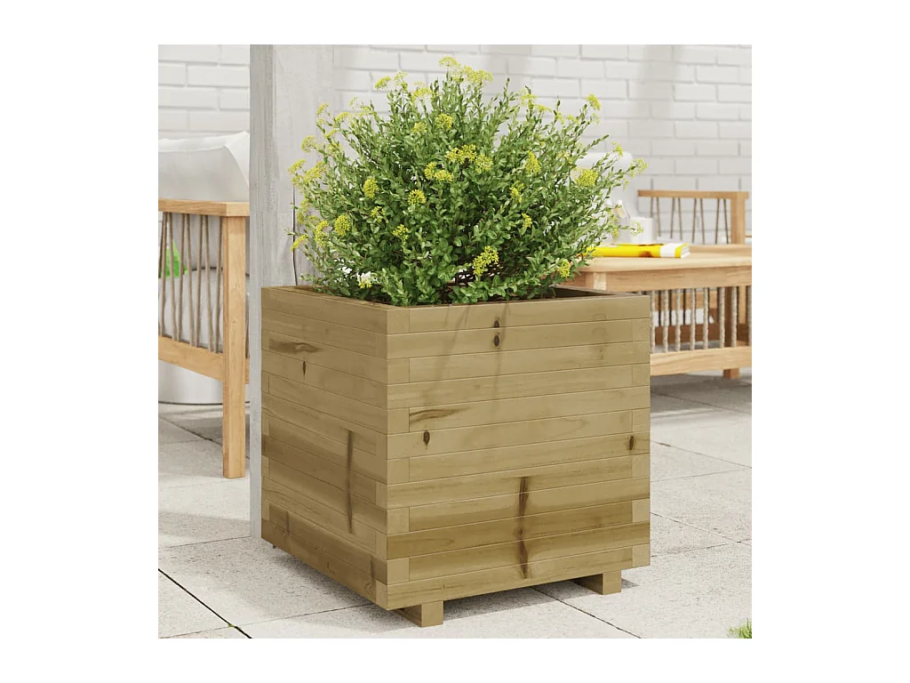 Jardinière 50x50x49,5 cm bois de pin imprégné