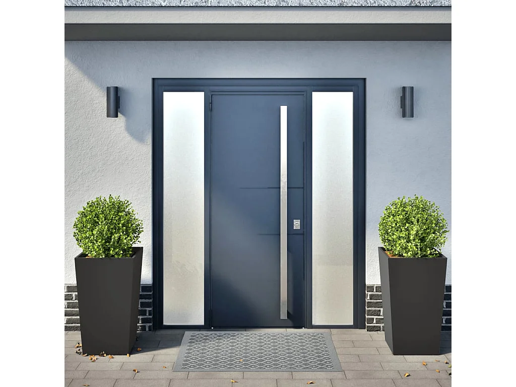 Jardinières 2 pcs noir 45x45x75 cm acier