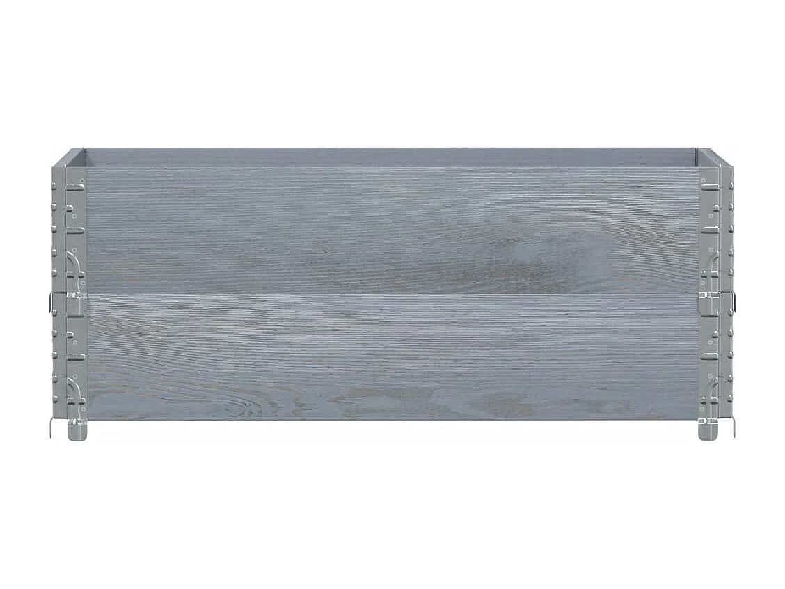 Jardinière gris 100x50 cm bois massif de pin