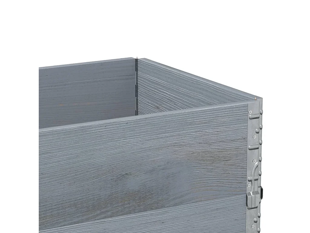 Jardinière gris 100x50 cm bois massif de pin