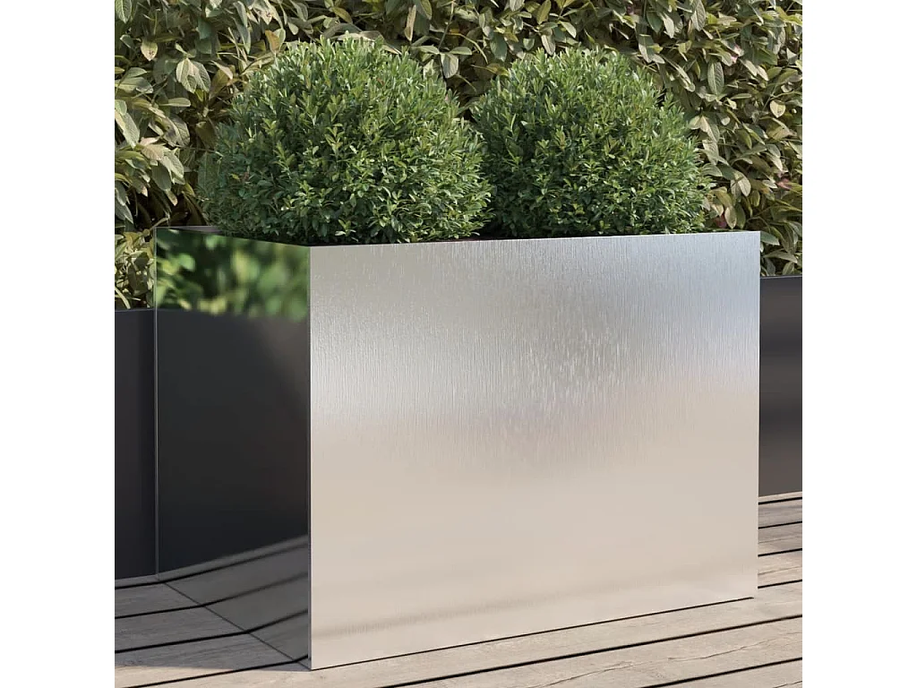 Pflanzkübel Silbern 62x47x46 cm Edelstahl
