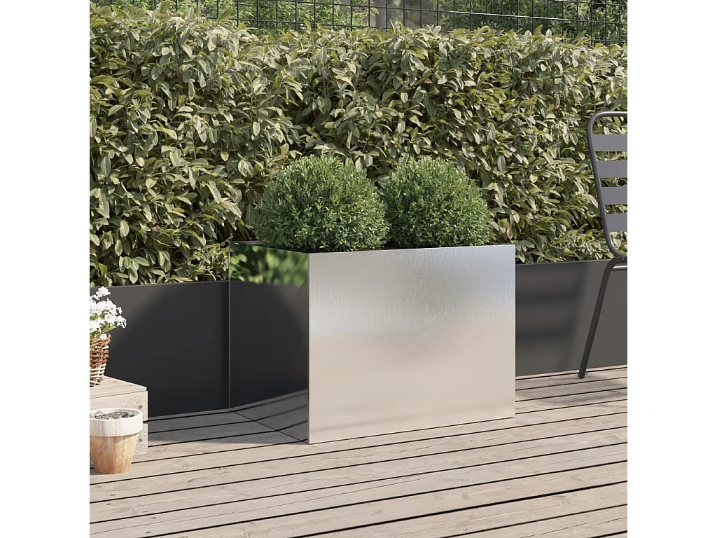 Pflanzkübel Silbern 62x47x46 cm Edelstahl