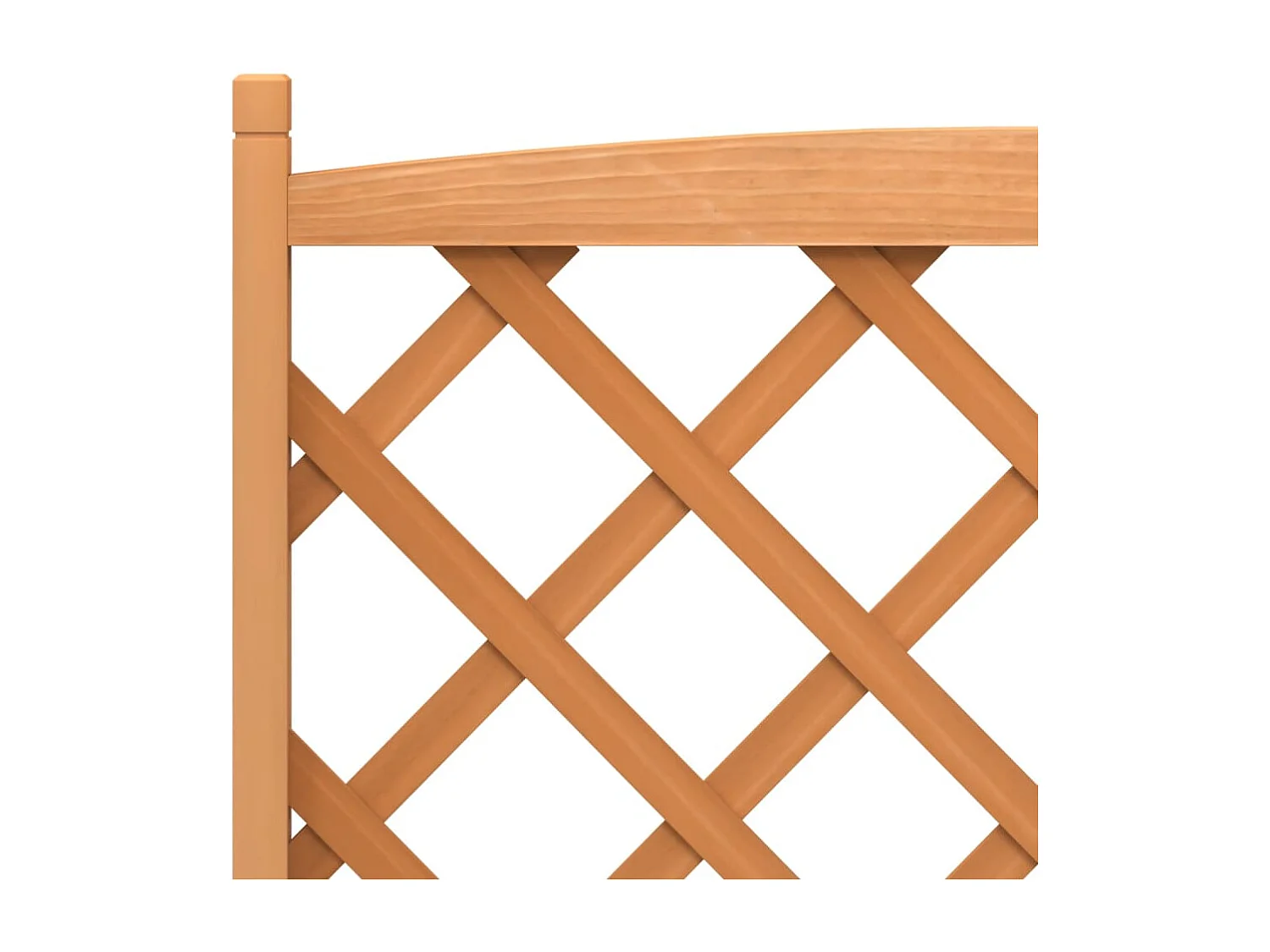 Jardinière avec treillis et roues marron bois massif de sapin