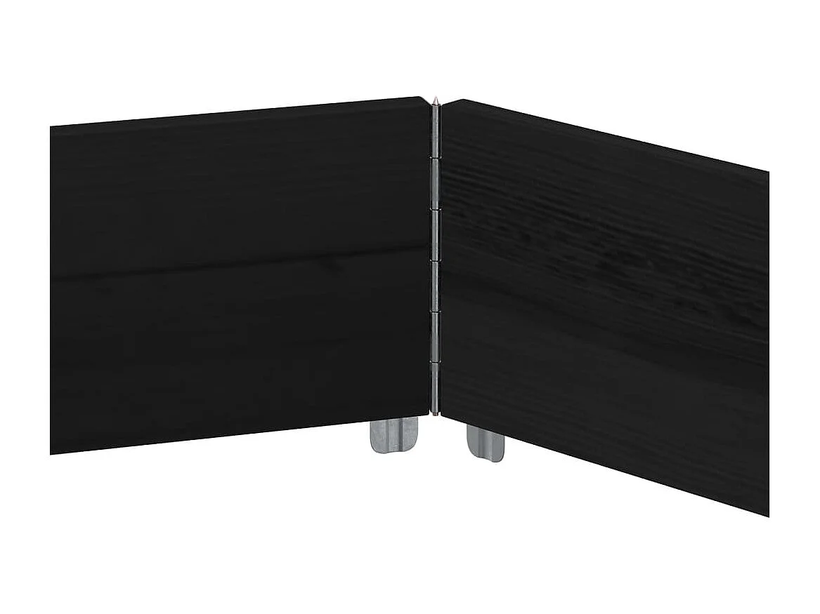 Lit surélevé hexagonale noir 160x160 cm bois de pin massif