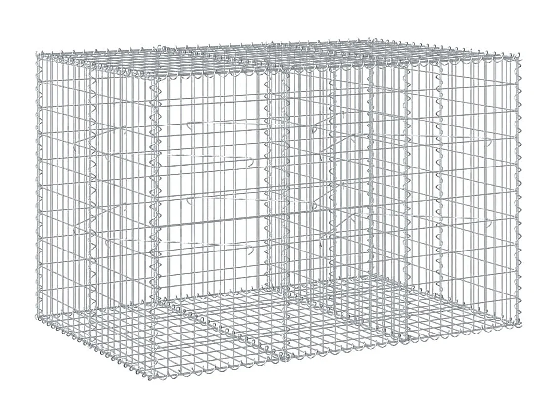 Gabione mit Deckel 150x100x100 cm Verzinktes Eisen
