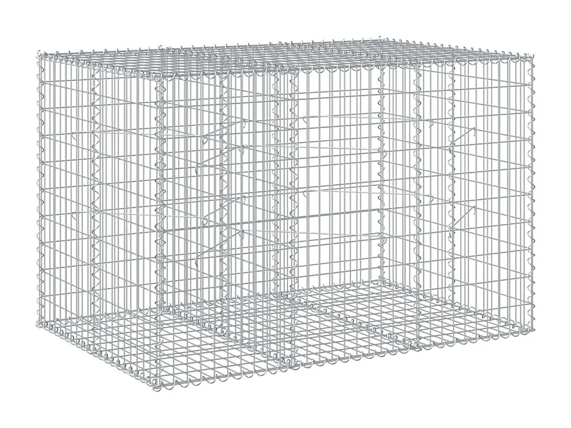 Gabione mit Deckel 150x100x100 cm Verzinktes Eisen