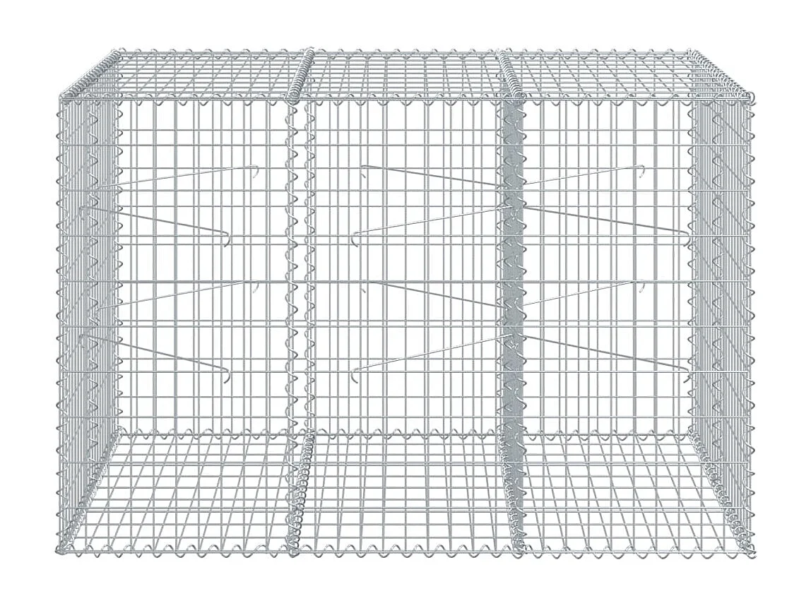 Panier gabion avec couvercle 150x100x100 cm fer galvanisé