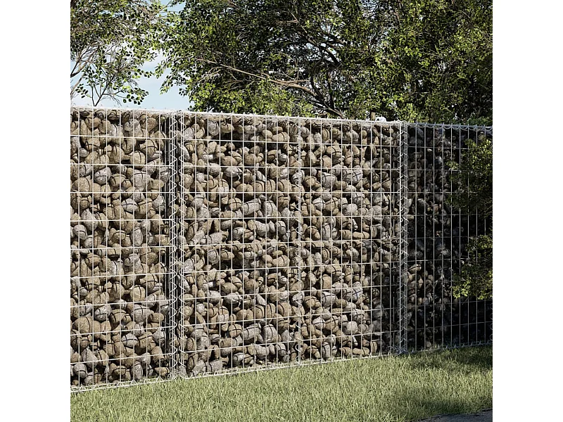 Panier gabion avec couvercle 150x100x100 cm fer galvanisé